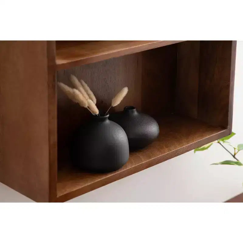 Mensola da Parete ad Arco Geometrico 18"x26" – Marrone Noce