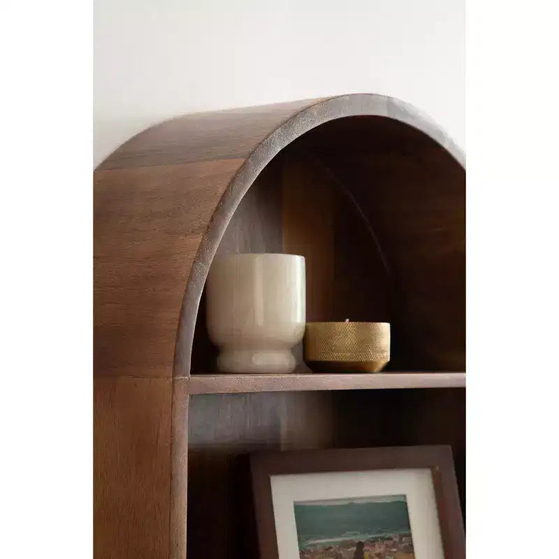 Mensola da Parete ad Arco Geometrico 18"x26" – Marrone Noce
