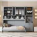 Whisen Twin Size Murphy Bed Wall Bed with Closet , Drawers & Desk
