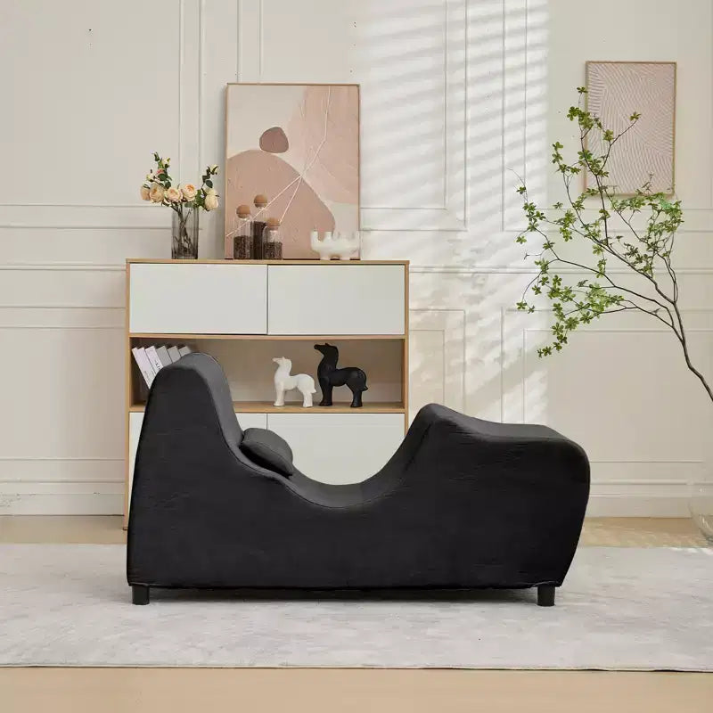 Sedia a sdraio da yoga in velluto per adulti, telaio pieghevole per esercizi, stretching e relax, 58,42 cm L x 139,7 cm P x 78,74 cm H