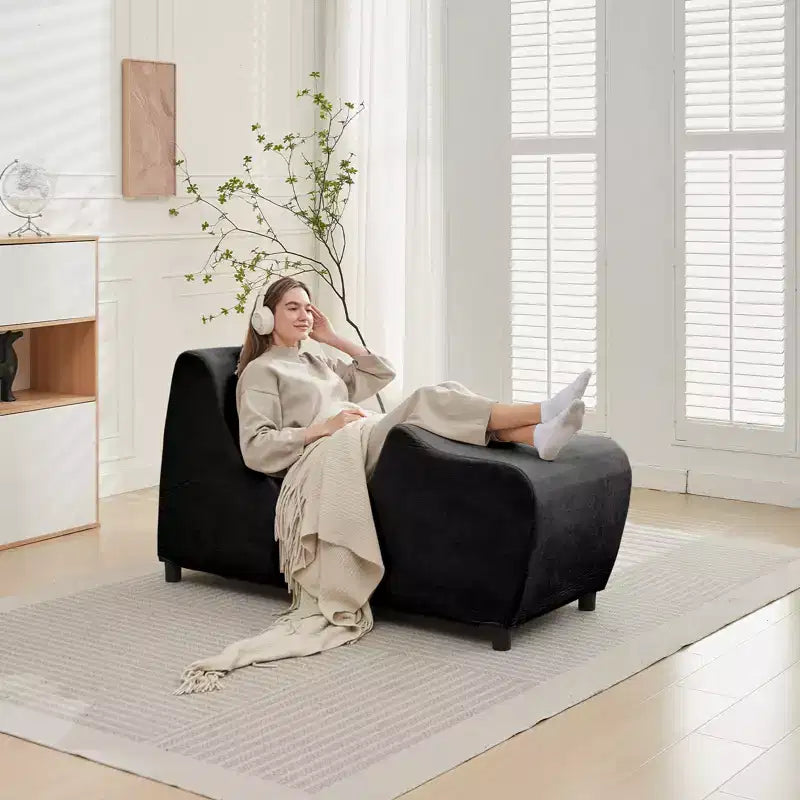 Sedia a sdraio da yoga in velluto per adulti, telaio pieghevole per esercizi, stretching e relax, 58,42 cm L x 139,7 cm P x 78,74 cm H