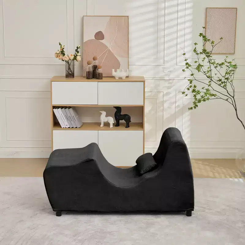 Sedia a sdraio da yoga in velluto per adulti, telaio pieghevole per esercizi, stretching e relax, 58,42 cm L x 139,7 cm P x 78,74 cm H