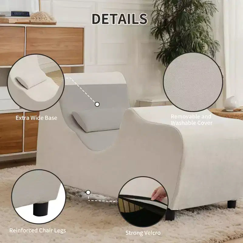 Sedia a sdraio da yoga in velluto per adulti, telaio pieghevole per esercizi, stretching e relax, 58,42 cm L x 139,7 cm P x 78,74 cm H