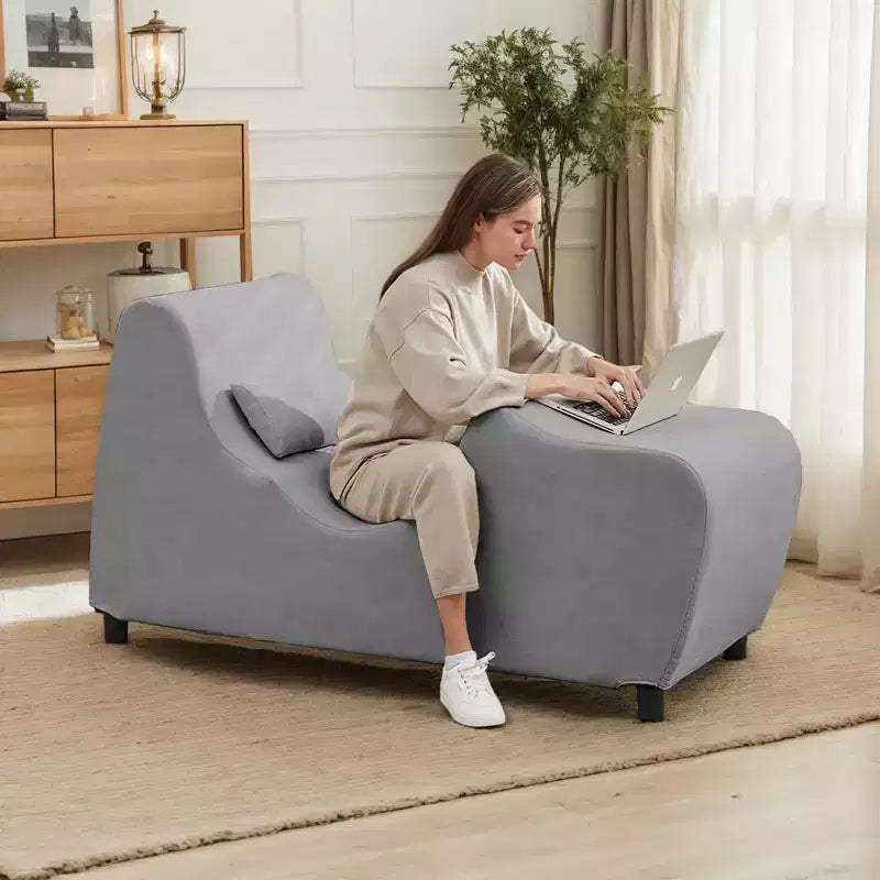 Sedia a sdraio da yoga in velluto per adulti, telaio pieghevole per esercizi, stretching e relax, 58,42 cm L x 139,7 cm P x 78,74 cm H
