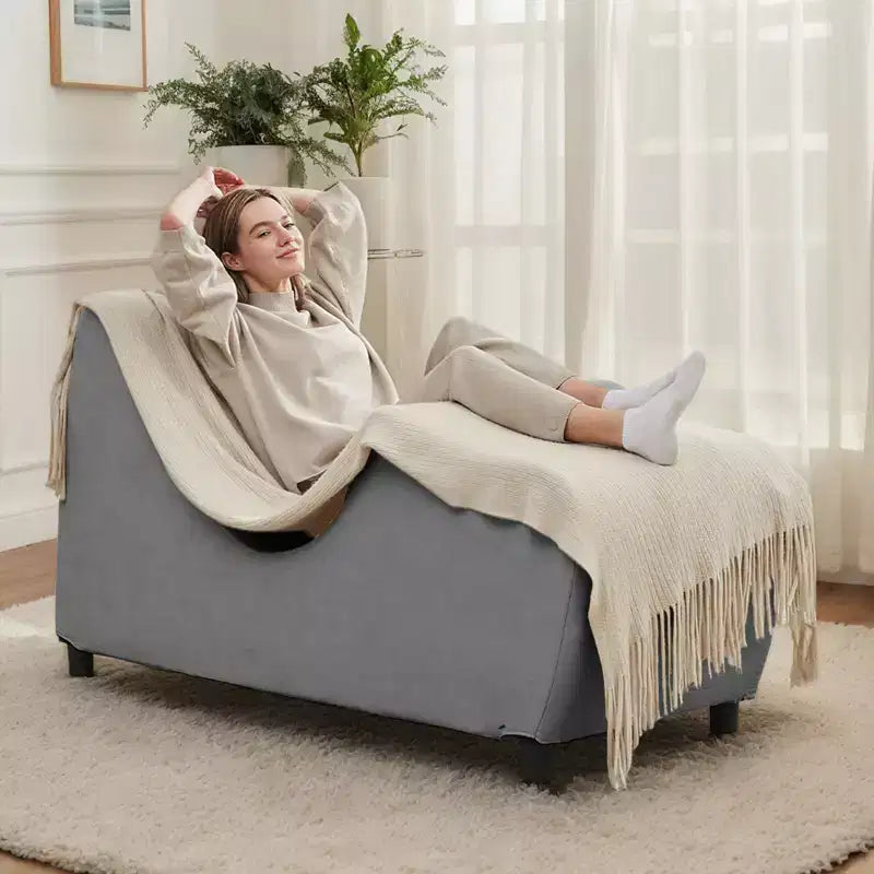 Sedia a sdraio da yoga in velluto per adulti, telaio pieghevole per esercizi, stretching e relax, 58,42 cm L x 139,7 cm P x 78,74 cm H