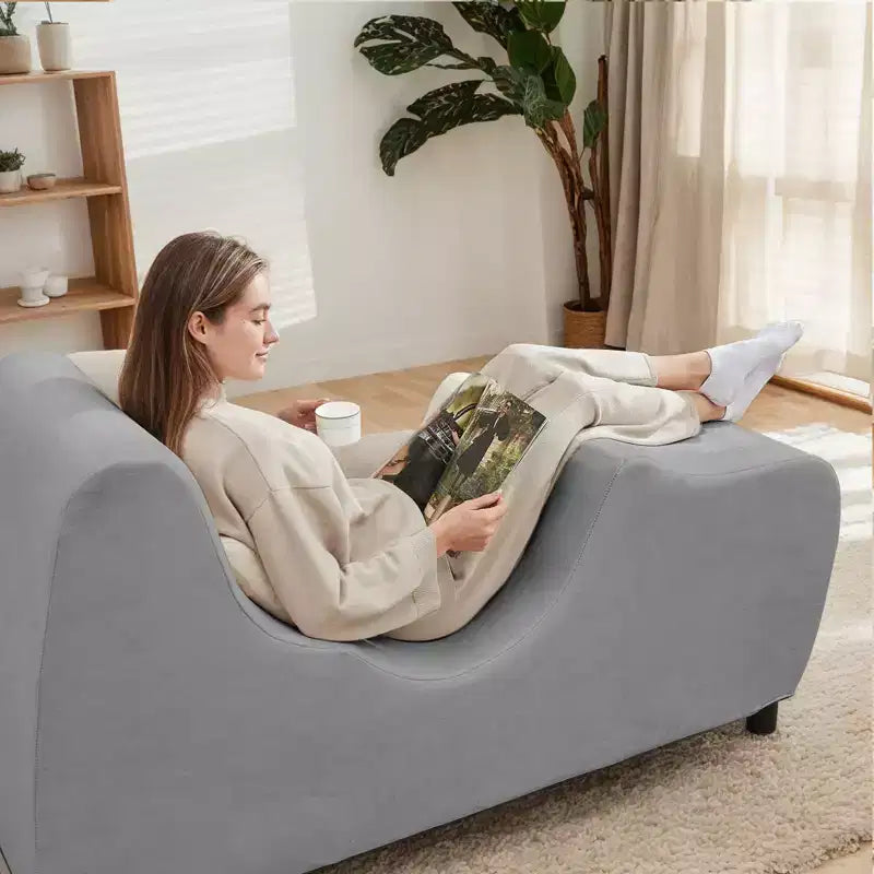 Sedia a sdraio da yoga in velluto per adulti, telaio pieghevole per esercizi, stretching e relax, 58,42 cm L x 139,7 cm P x 78,74 cm H