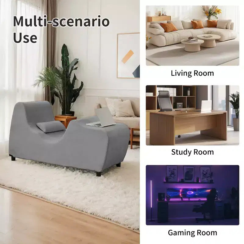 Sedia a sdraio da yoga in velluto per adulti, telaio pieghevole per esercizi, stretching e relax, 58,42 cm L x 139,7 cm P x 78,74 cm H