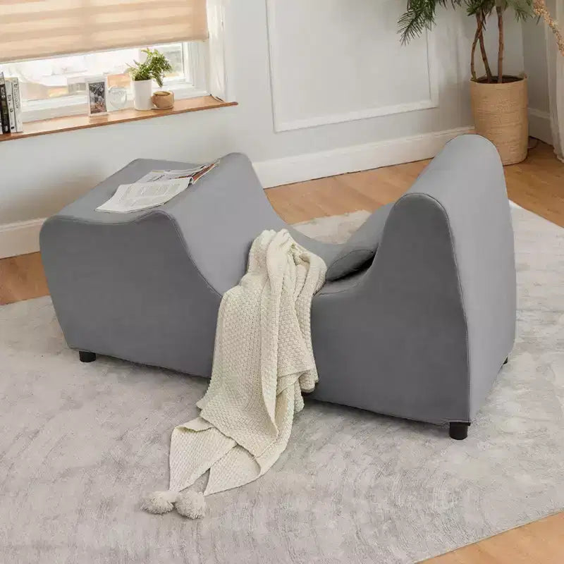 Sedia a sdraio da yoga in velluto per adulti, telaio pieghevole per esercizi, stretching e relax, 58,42 cm L x 139,7 cm P x 78,74 cm H