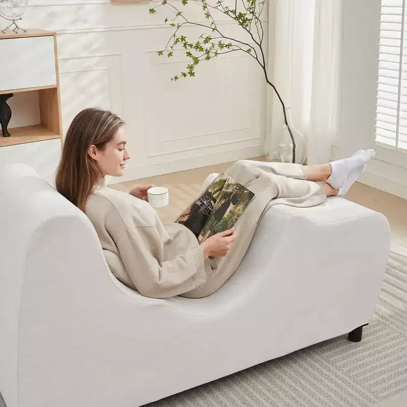 Sedia a sdraio da yoga in velluto per adulti, telaio pieghevole per esercizi, stretching e relax, 58,42 cm L x 139,7 cm P x 78,74 cm H