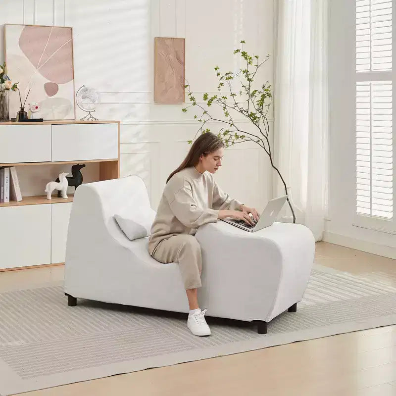 Sedia a sdraio da yoga in velluto per adulti, telaio pieghevole per esercizi, stretching e relax, 58,42 cm L x 139,7 cm P x 78,74 cm H