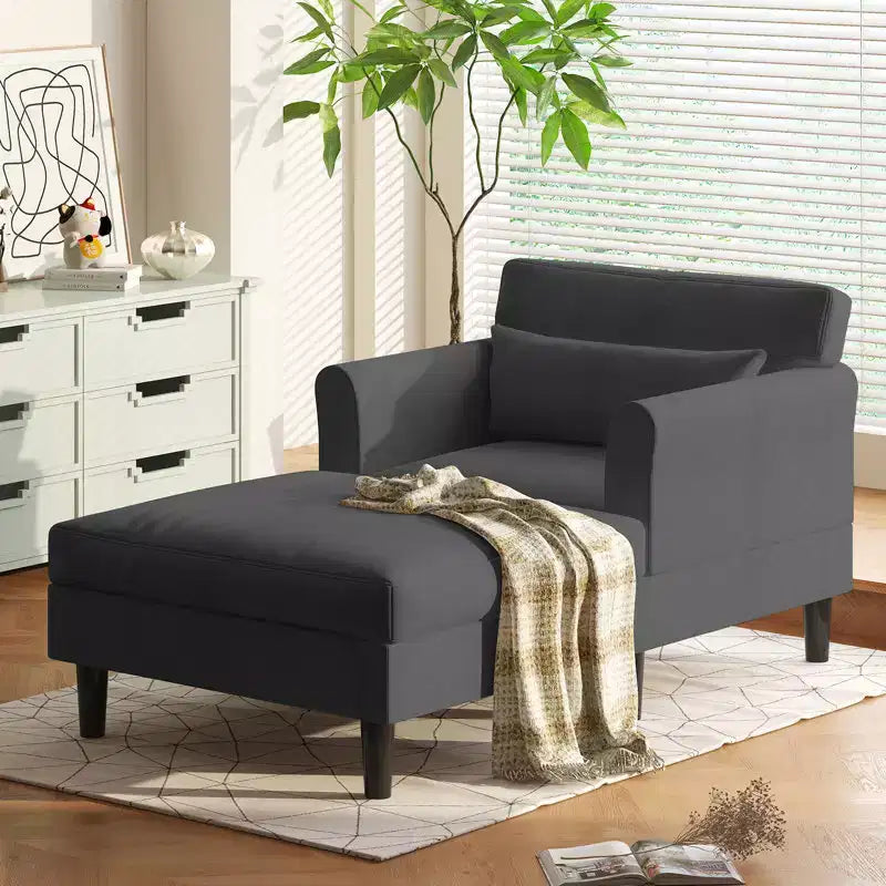 Chaise longue divano da 94 cm in velluto ghiaccio per soggiorno, camera da letto e piccoli spazi - Colori multipli