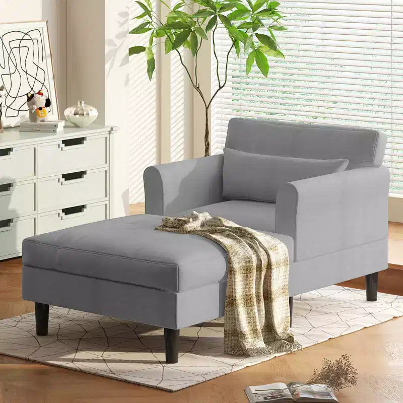 Chaise longue divano da 94 cm in velluto ghiaccio per soggiorno, camera da letto e piccoli spazi - Colori multipli