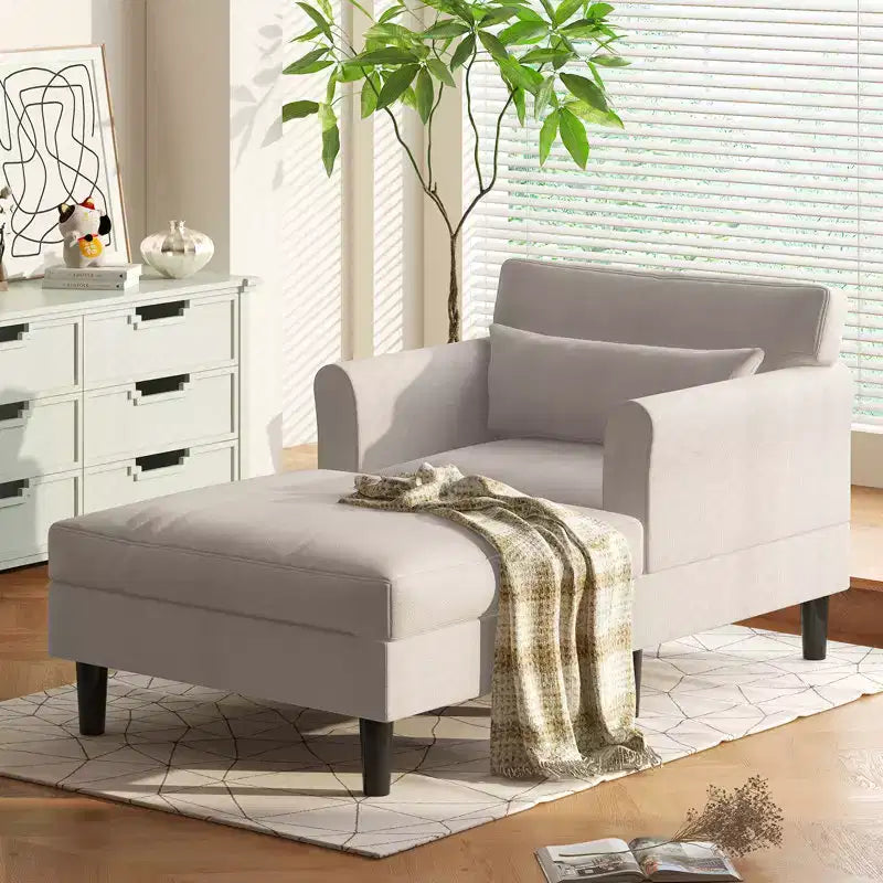 Chaise longue divano da 94 cm in velluto ghiaccio per soggiorno, camera da letto e piccoli spazi - Colori multipli