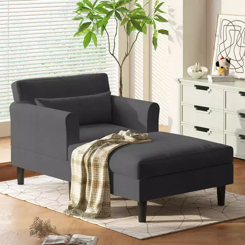 Chaise longue divano da 94 cm in velluto ghiaccio per soggiorno, camera da letto e piccoli spazi - Colori multipli