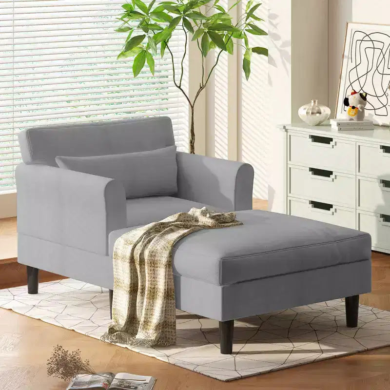 Chaise longue divano da 94 cm in velluto ghiaccio per soggiorno, camera da letto e piccoli spazi - Colori multipli