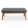 Christopher Knight Home Ada Modern 43.00 Button-Tufted Fabric Upholstered Solid Wood Bench