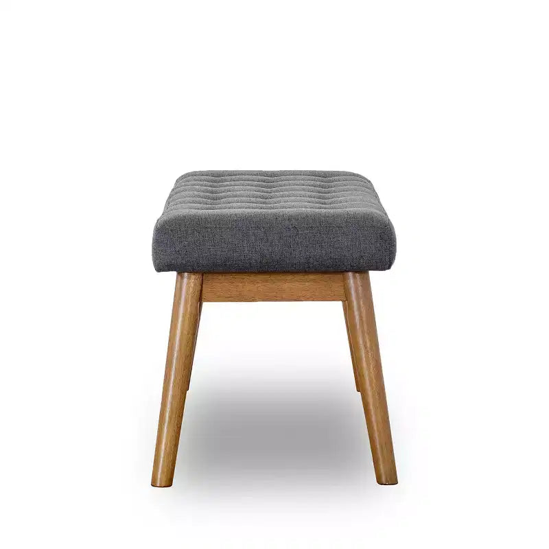 Panca moderna trapuntata in tessuto imbottito con struttura in legno massello, 109 cm L x 40 cm P x 47 cm A - Disponibile in più colori