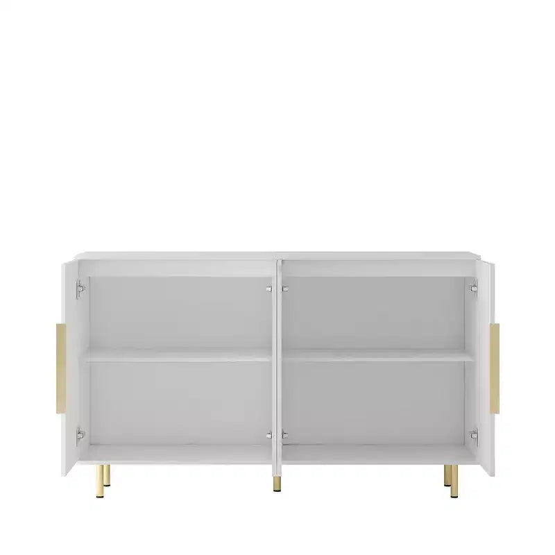 Madia Credenza a Colonna con Ante Scanalate e Spazio Contenitore