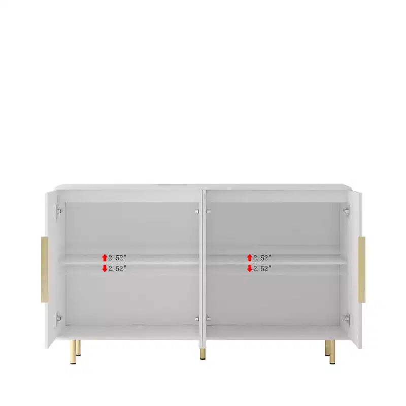 Madia Credenza a Colonna con Ante Scanalate e Spazio Contenitore