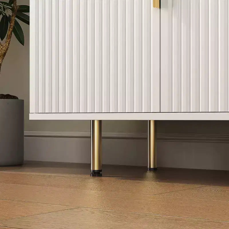 Madia Credenza a Colonna con Ante Scanalate e Spazio Contenitore