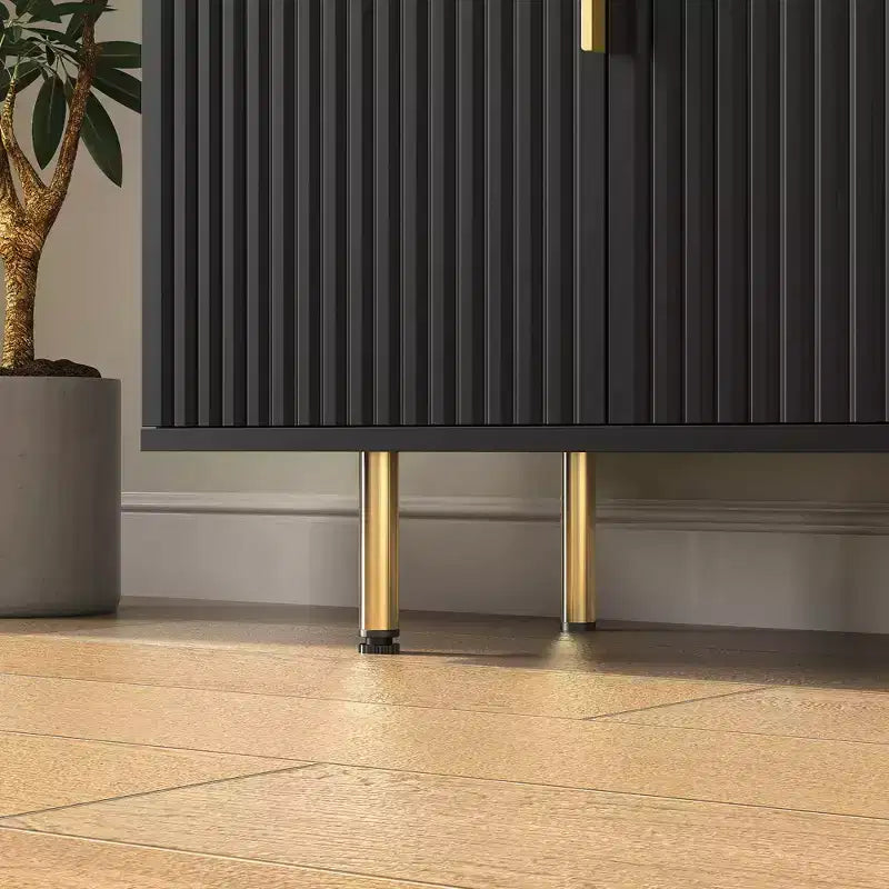 Madia Credenza a Colonna con Ante Scanalate e Spazio Contenitore