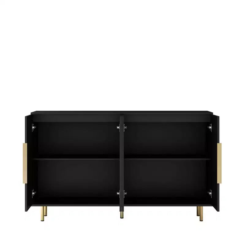 Madia Credenza a Colonna con Ante Scanalate e Spazio Contenitore