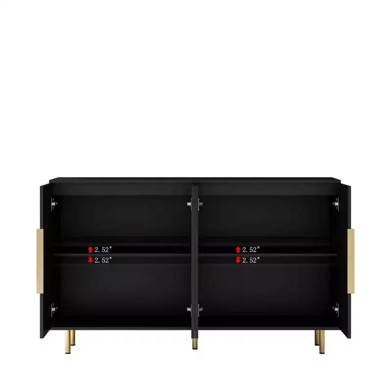 Madia Credenza a Colonna con Ante Scanalate e Spazio Contenitore
