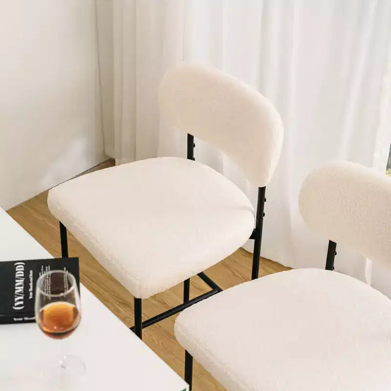 Set di 2 sgabelli da bar moderni imbottiti altezza bancone