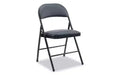 Alera Alera PU Padded Folding Chair, Supports Up to 250 lb, Black Seat, Black Back, Black Base, 4/Carton