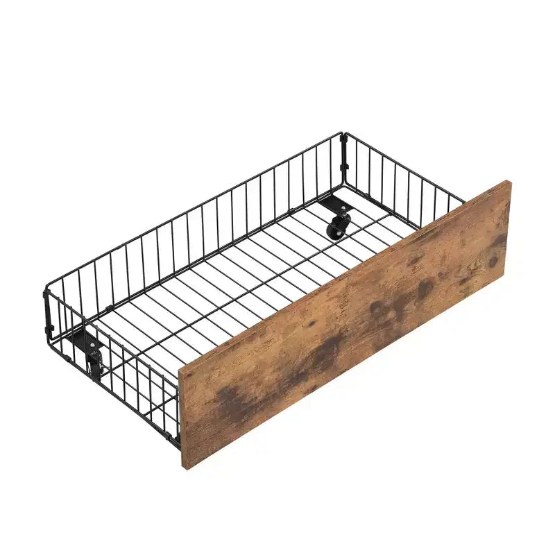 Letto a castello in metallo Twin XL su Twin XL con 2 cassetti portaoggetti, scaletta e sponde di sicurezza - Nero/Argento