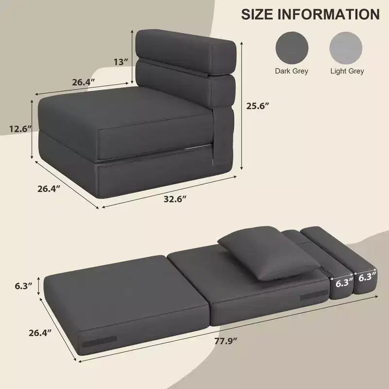 Divano Letto Pieghevole da Pavimento in Memory Foam