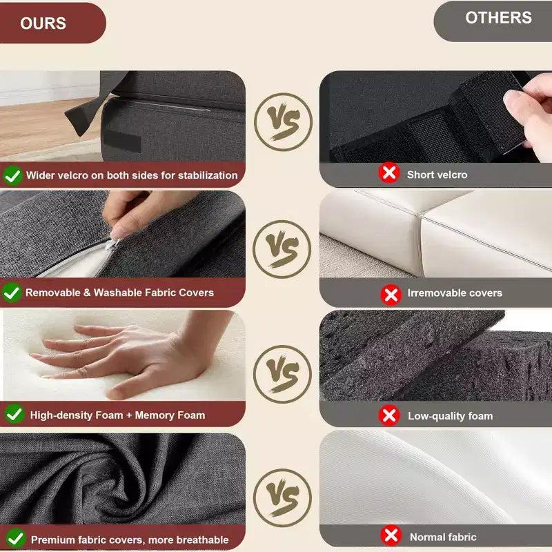 Divano Letto Pieghevole da Pavimento in Memory Foam