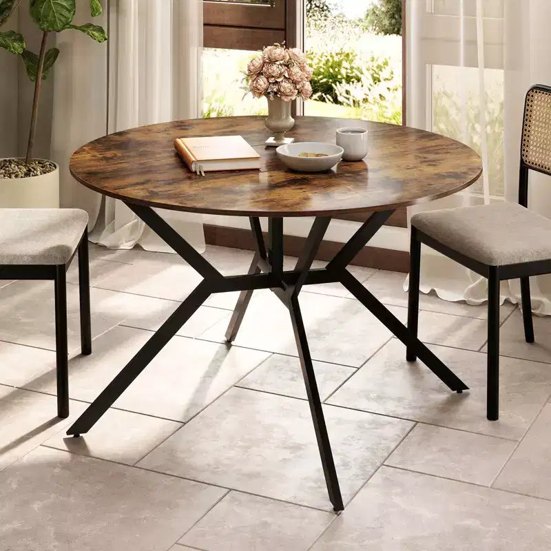 Tavolo da Pranzo Rotondo Pieghevole Allungabile da 47" con Ante a Goccia per Cucina di Casa e Piccoli Spazi