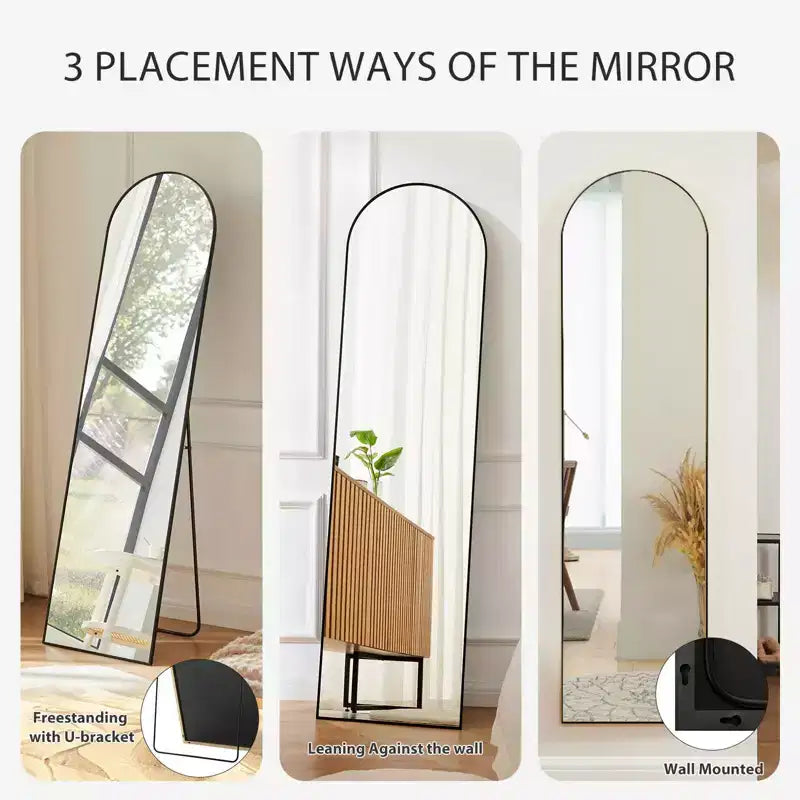 Specchio a figura intera da pavimento, 56"x15" rettangolare, specchio a corpo intero