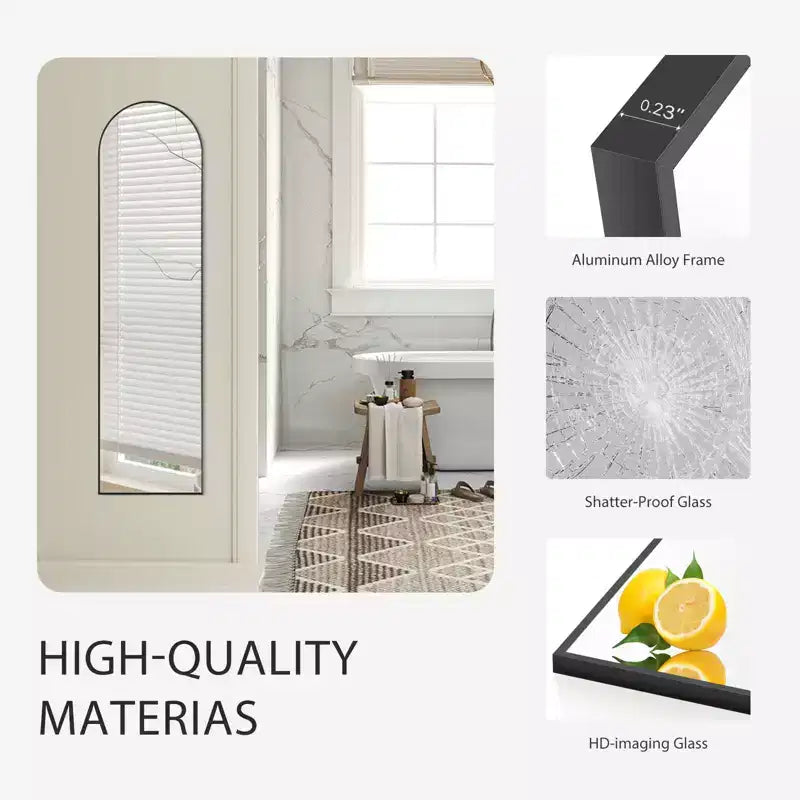 Specchio a figura intera da pavimento, 56"x15" rettangolare, specchio a corpo intero