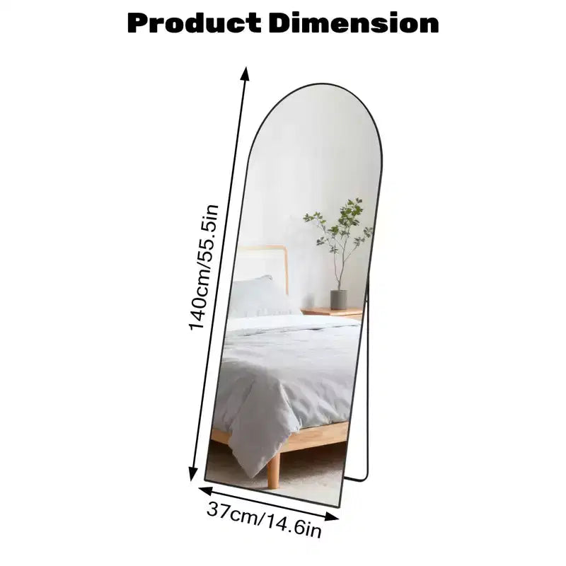 Specchio a figura intera da pavimento, 56"x15" rettangolare, specchio a corpo intero