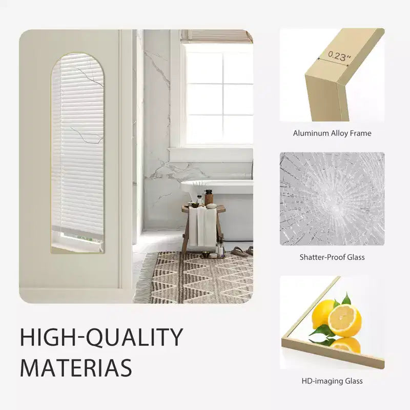 Specchio a figura intera da pavimento, 56"x15" rettangolare, specchio a corpo intero