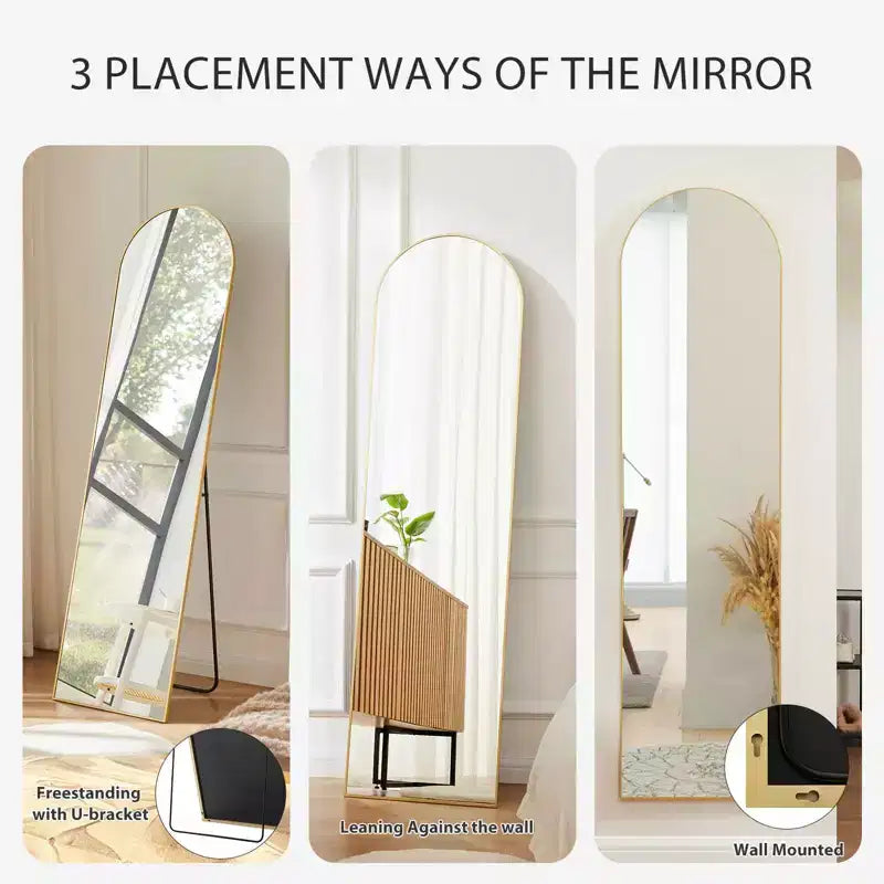 Specchio a figura intera da pavimento, 56"x15" rettangolare, specchio a corpo intero