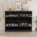 4-Drawer Shoe Cabinet with Fluted Design, Adjustable & Removable Shelves, Freestanding Narrow Entryway Organizer for Shoes and Small Items