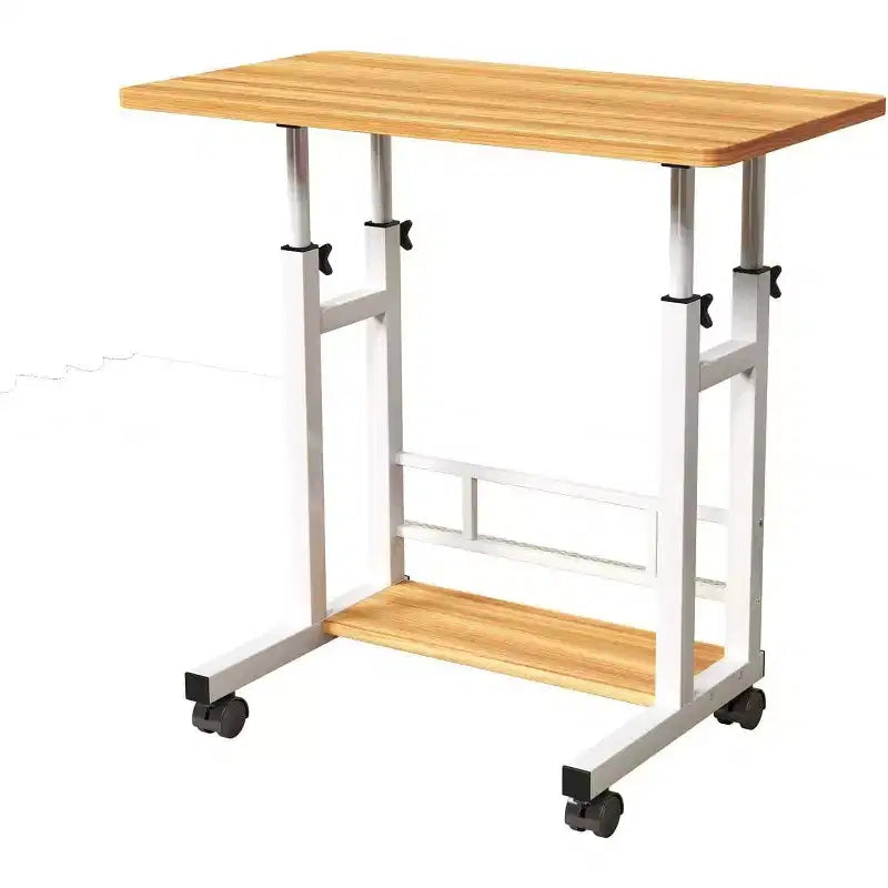 Scrivania mobile regolabile in altezza con rotelle e cassetto, 80 cm L x 40 cm P, intervallo di altezza 69–90 cm