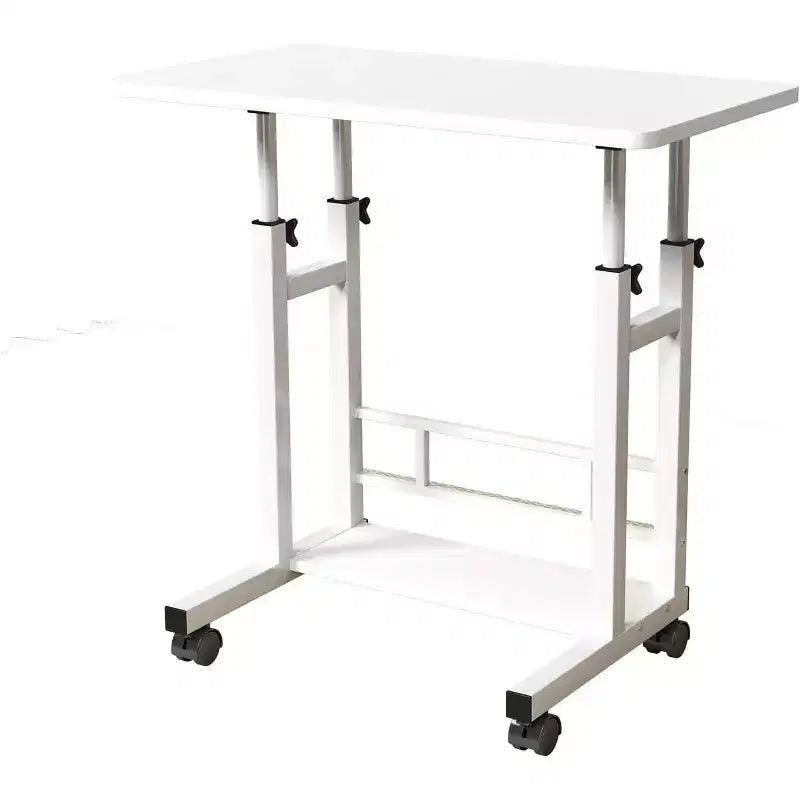 Scrivania mobile regolabile in altezza con rotelle e cassetto, 80 cm L x 40 cm P, intervallo di altezza 69–90 cm