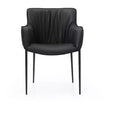 HomeRoots Black Faux Leather and Steel Dining Arm Chair