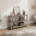 Farmhouse Entryway Table,47 in Narrow Long Console Table with Storage, 3 Tier Wood Console Table for Living Room,Sofa Tables Behind Couch