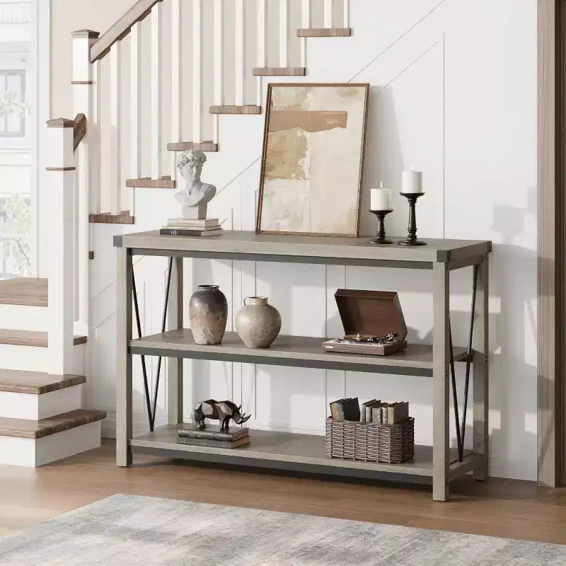 Console da 47 pollici con 3 ripiani – Legno Grigio