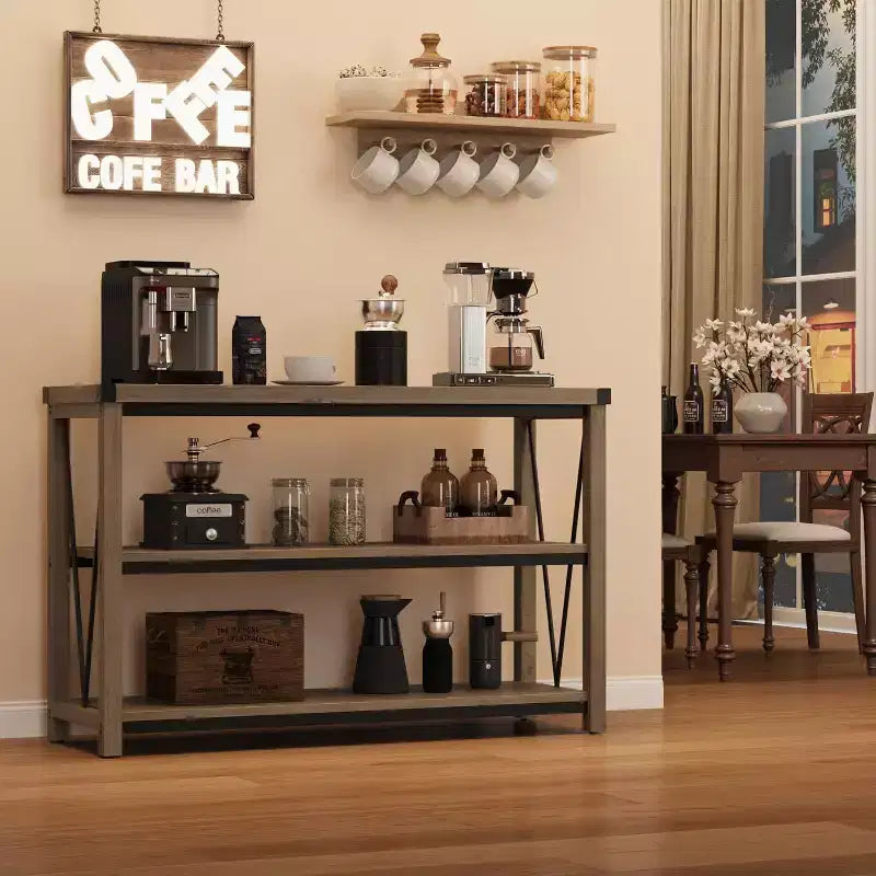 Console da 47 pollici con 3 ripiani – Legno Grigio