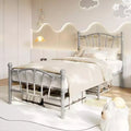 Twin Size Bed with Headboard and Footboard, Heart Shaped Platform Bed Frames, Heavy Metal Slat Support, Noiseless, No Box Spring Needed