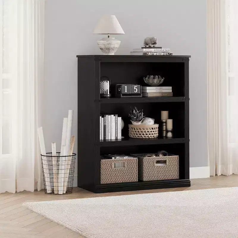 Libreria in legno a 5 ripiani con struttura rustica, scaffale portaoggetti alto 100 cm