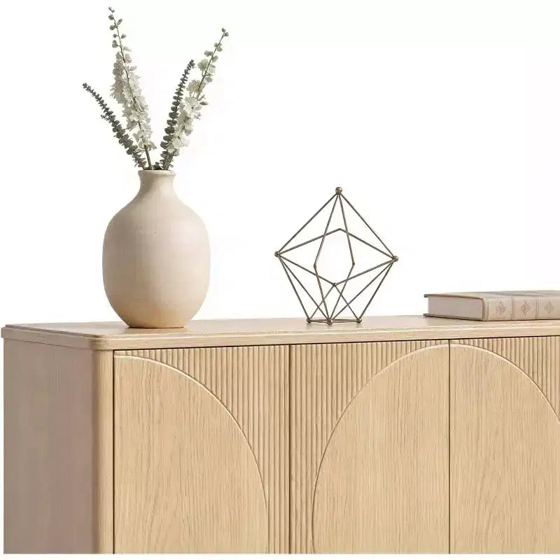 Cassettiera/credenza moderna in rovere chiaro da 150 cm con ante, per sala da pranzo e soggiorno