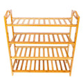 Concise 12-Batten 4 Tiers Bamboo Shoe Rack Wood Color