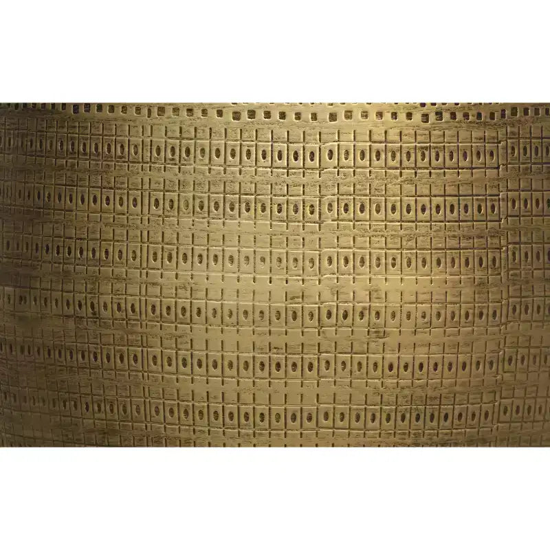 Tavolino rotondo in metallo con motivo Boho Morse, 15"L x 20"H - Ottone anticato, completamente assemblato